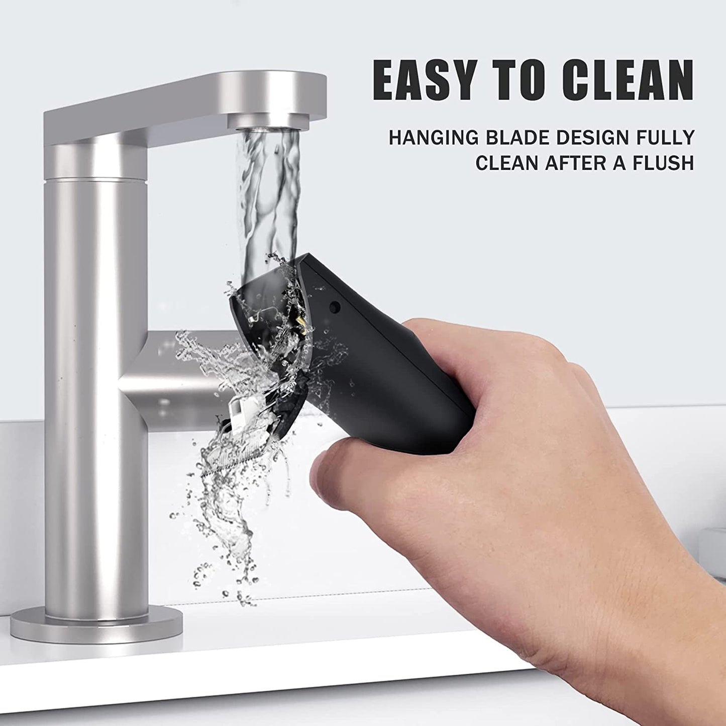 LXCGROOMER Body Hair Trimmer for Men, Groin Hair Trimmer for Men Electric Ball Trimmer & Shaver, Replaceable Ceramic Blade Heads, Body Trimmer with Anti-Nick Guard, Waterproof Wet/Dry Body Groomer